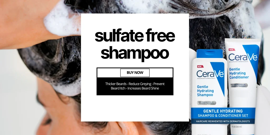 “Close-up of a person washing hair with foamy lather, featuring CeraVe Gentle Hydrating Shampoo and Conditioner set with sulfate free shampoo call-to-action”
